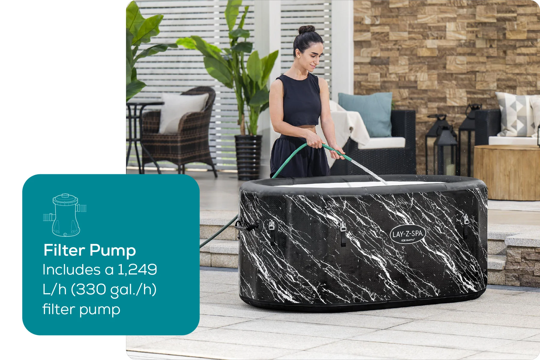 Glacial Dip™ Pro Ice Bath Cold Plunge Recovery Tub with Pump - Image 7