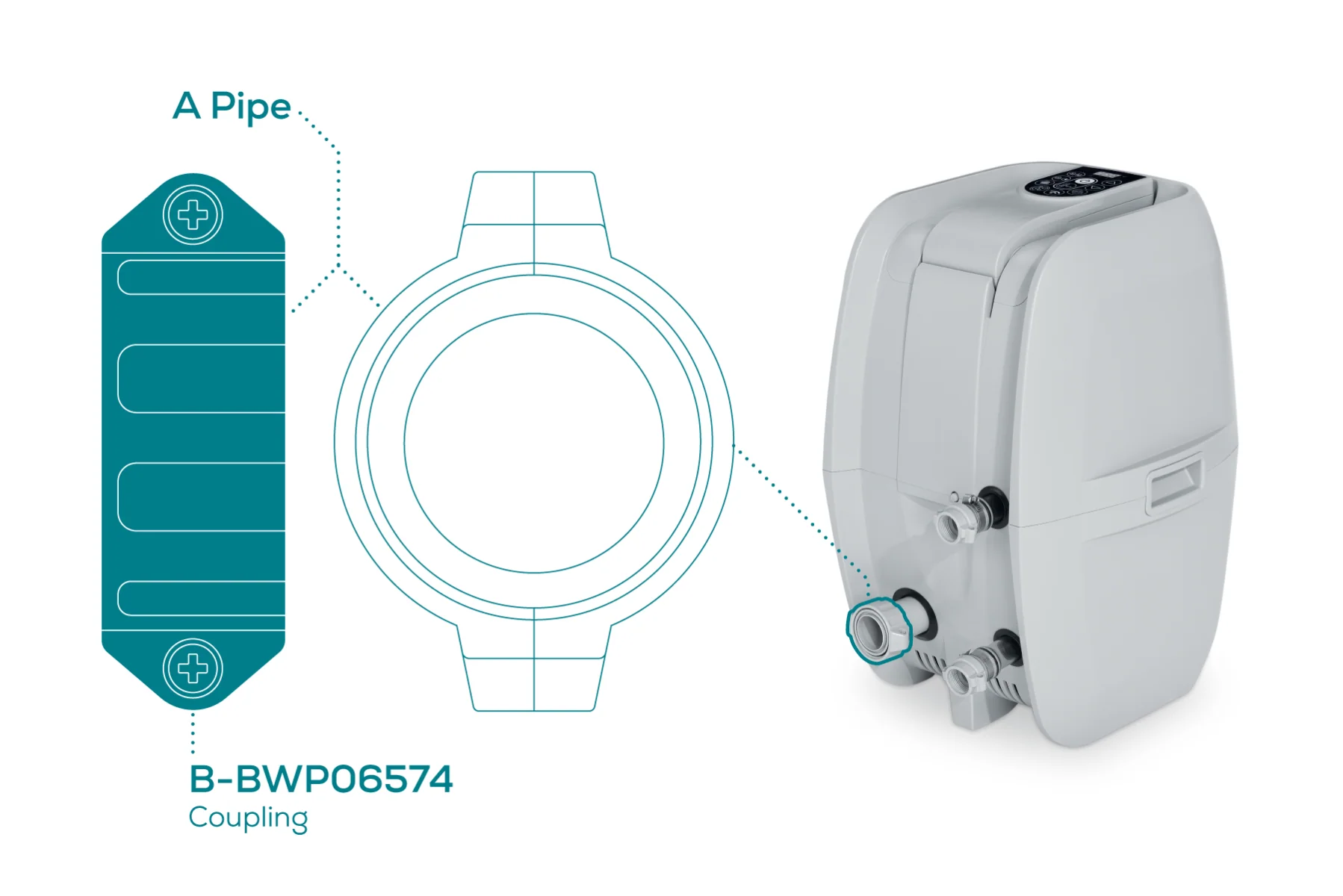 Inflation Coupling A Pipe - Airjet Pump/ChemConnect B Pipe - Hydrojet - Image 3