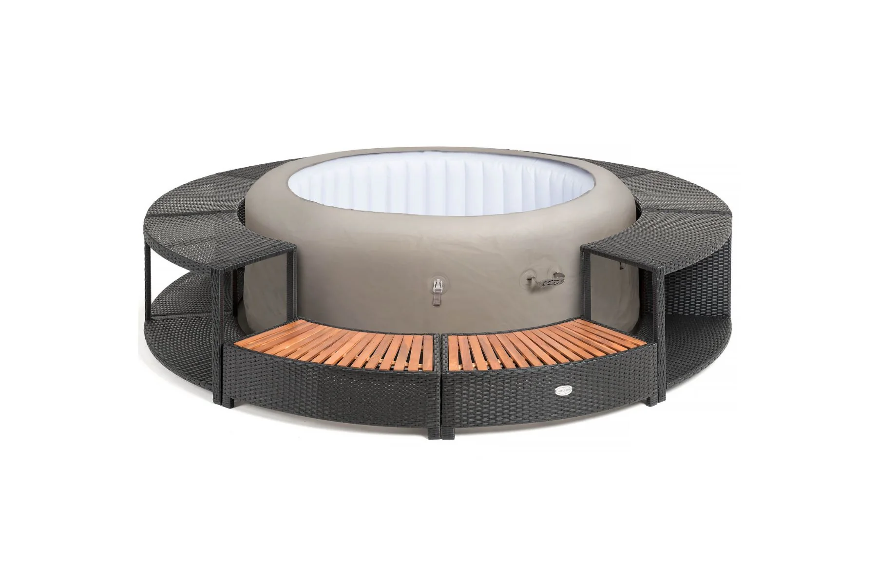Round Rattan Hot Tub Surround 200cm Black - Image 3