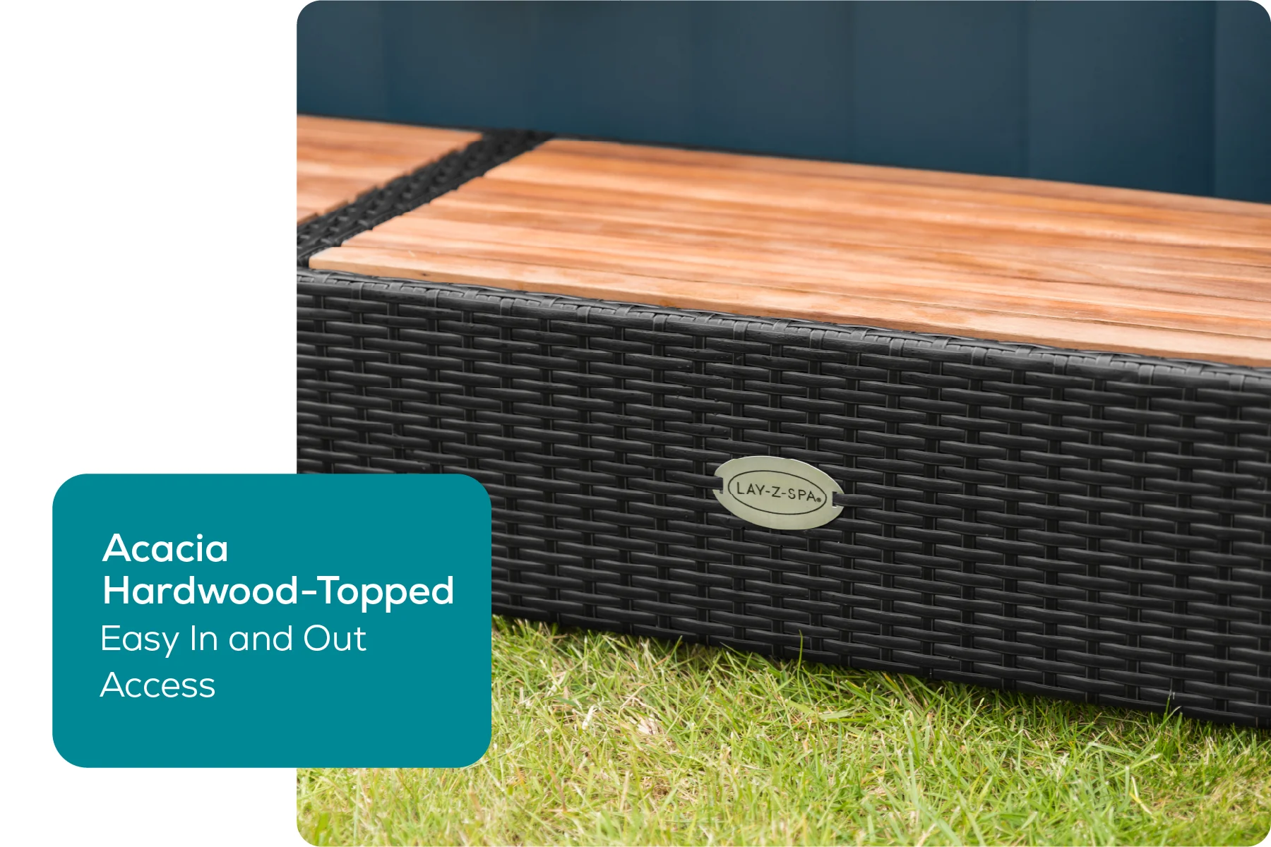 Square Rattan Hot Tub Surround 188cm Black - Image 7