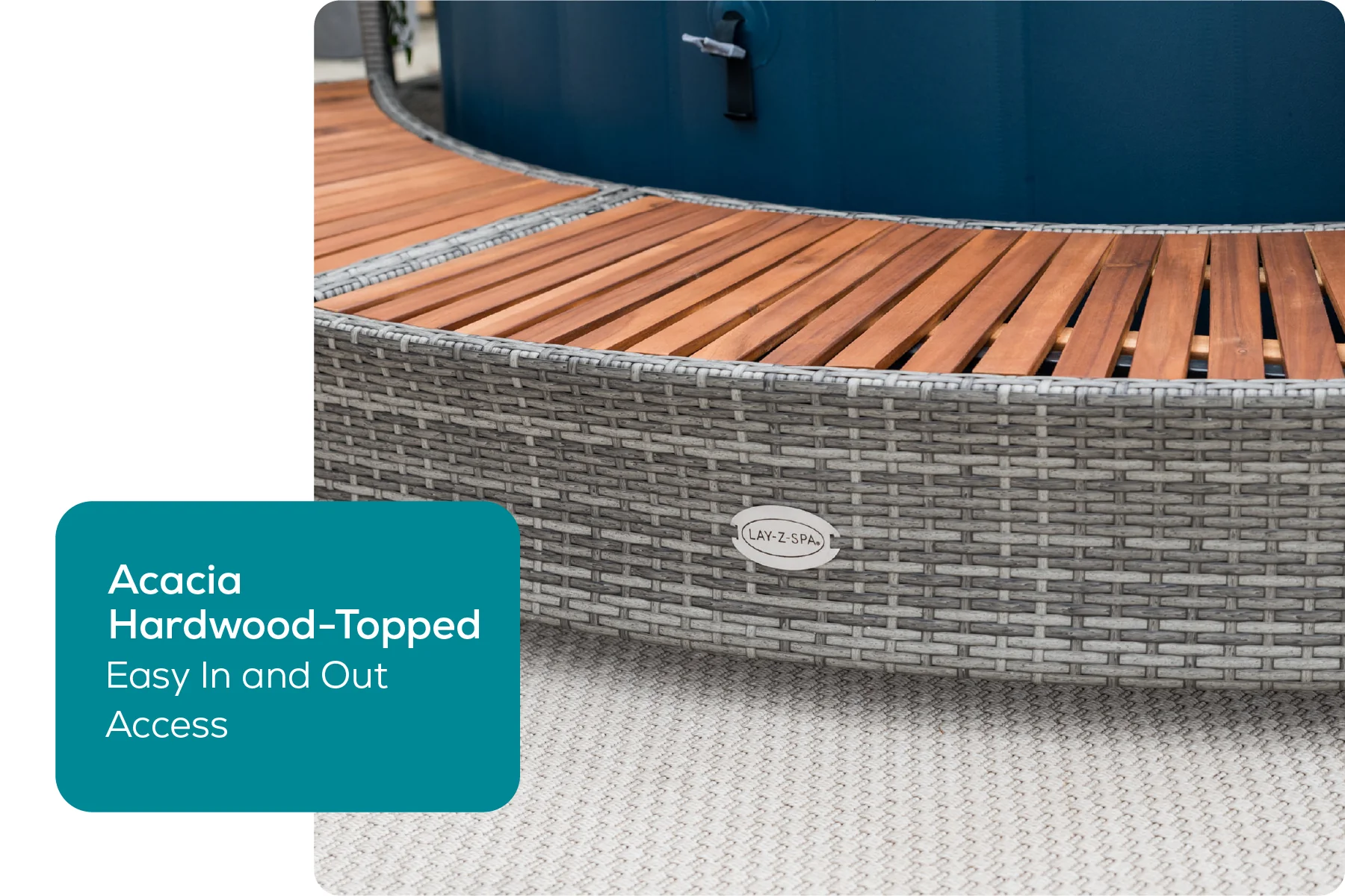 Round Rattan Hot Tub Surround 200cm Grey - Image 7
