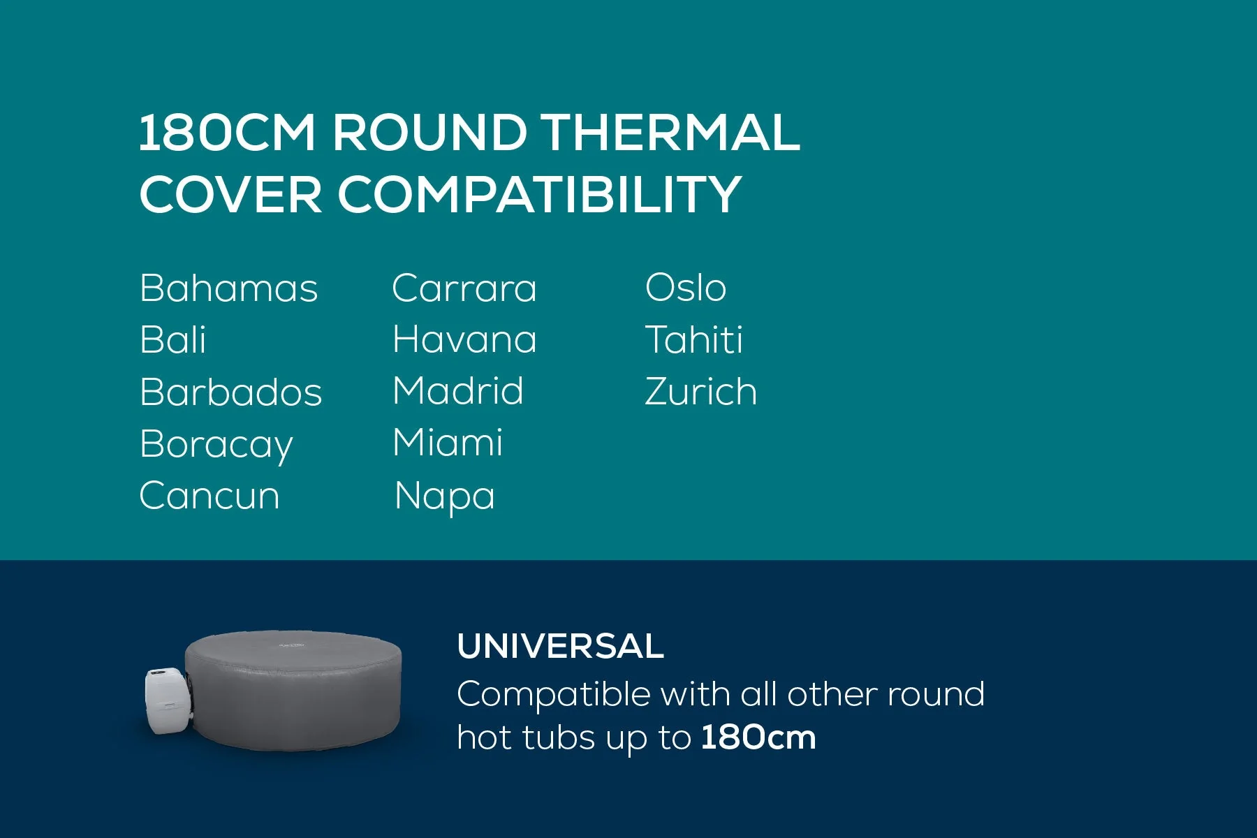 Round Thermal Hot Tub Cover - Small 180cm x 66cm - Image 8