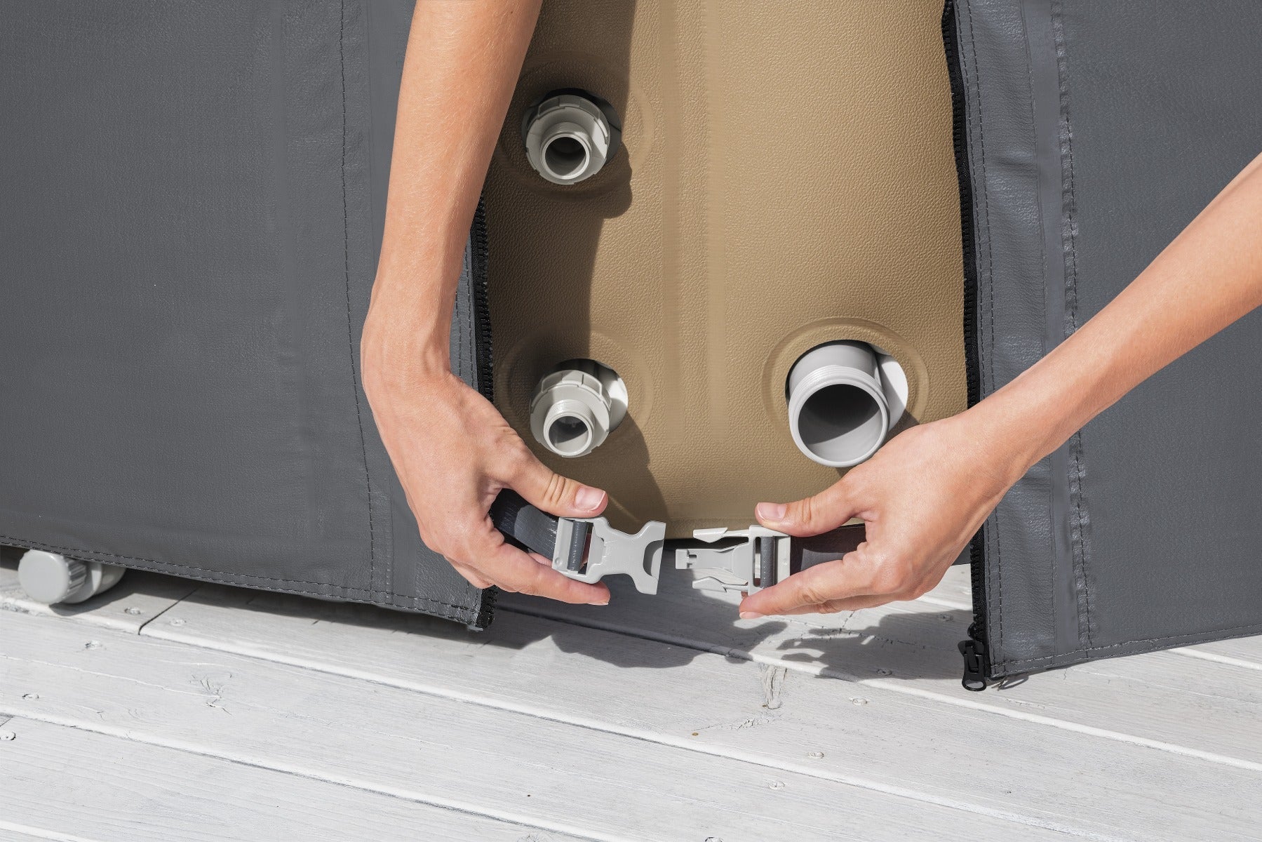 Round Thermal Hot Tub Cover - X Large 216cm x 80cm - Outlet - Image 11