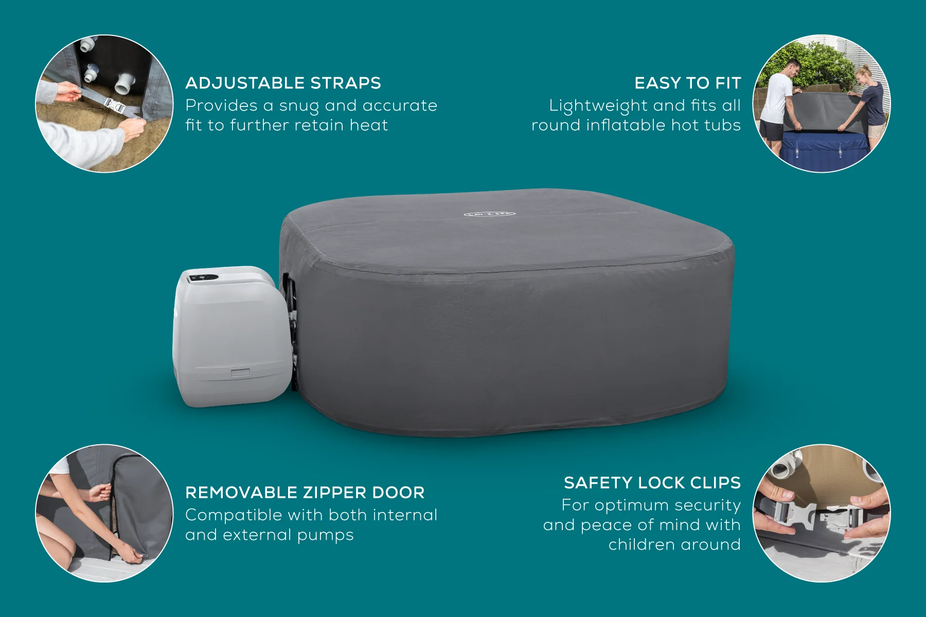 Square Thermal Hot Tub Cover - X Large 230cm x 71 cm - Outlet - Image 11