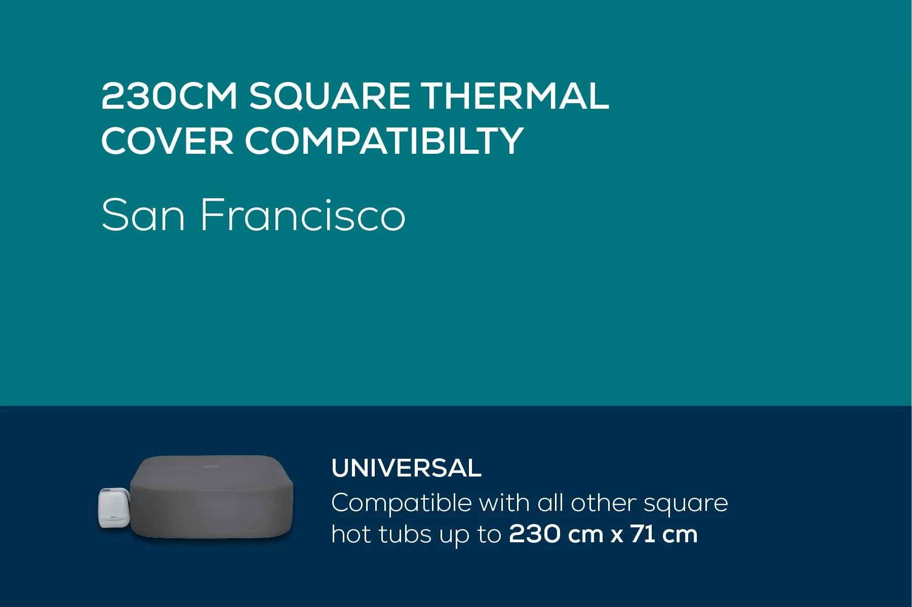 Square Thermal Hot Tub Cover - X Large 230cm x 71 cm - Outlet - Image 5